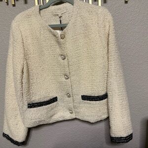 Dance & Marvel Ivory Blazer with Black Trim